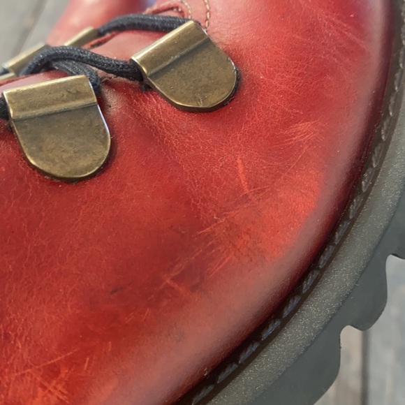 Fly London Roji Leather Lace Up Ankle Boots, Red - Picture 13 of 16